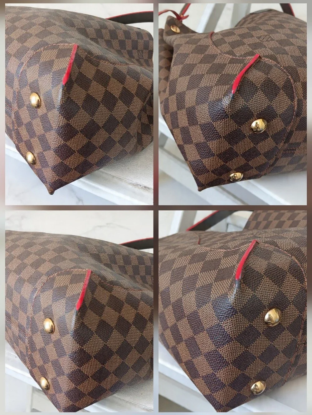 Louis Vuitton Caissa Hobo Damier Ebene Red Cherry Bag Full Set ✨️ EUC